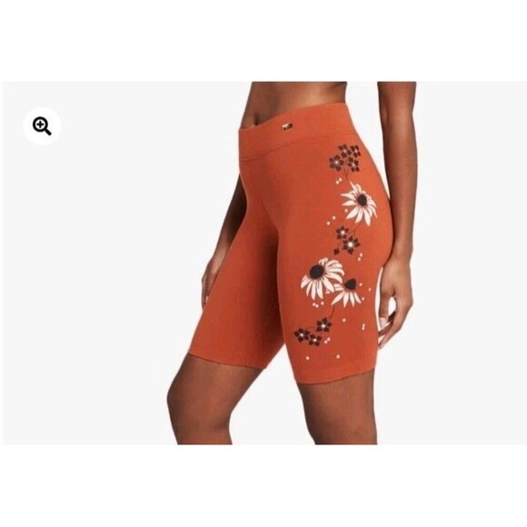 Nike Bike Shorts Women Size XS Burn Sunshine Color Floral Print - Picture 1 of 13